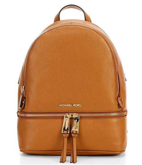 michael kors rhea pebble leather backpack|Michael Kors rhea studded backpack.